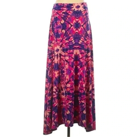LuLaRoe Dresses & Skirts - LuLaRoe Pink & Purple Tie Dye Maxi Skirt Dress Size XS